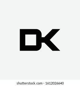 monogram logo letter DK or KD modern look, sporty, simple, on white background