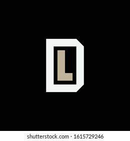monogram logo letter DL or LD modern, sporty, minimalist, on black background