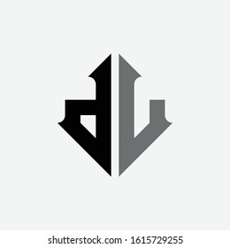 monogram logo letter DL or LD modern, sporty, interlock, on white background