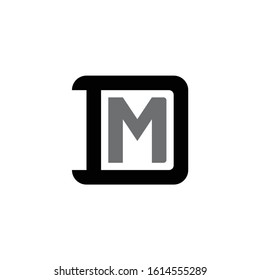 monogram logo letter DM or MD modern look, simple, interlock, on white background