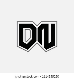 monogram logo letter DN or ND modern look, sporty, simple, interlock, on white background