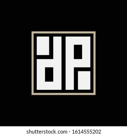 monogram logo letter DP or PD modern look, simple, minimalist, on black background