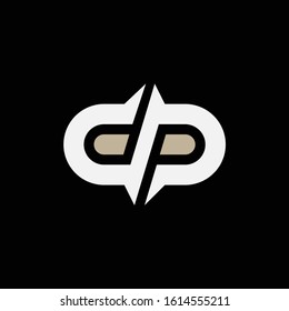 monogram logo letter DP or PD modern look, simple, minimalist, on black background