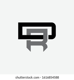 monogram logo letter DR or RD modern, simple, sporty, minimalist, interlock, on white  background