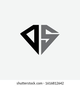 letra del logotipo de monogramo DS o SD moderna, simple, deportiva, con fondo blanco