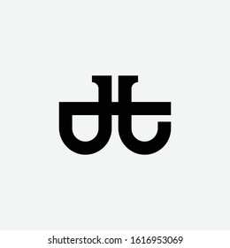 monogram logo letter DT or TD modern look, minimalist, simple interlock, on white background