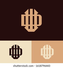 monogram logo letter DW or WD vintage look, sporty, simple, interlock