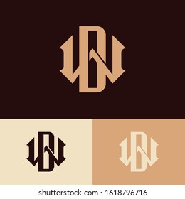 monogram logo letter DW or WD vintage look, sporty, simple, interlock