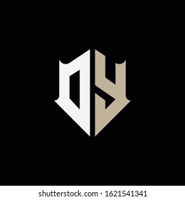 monogram logo letter DY or YD vintage, simple, retro, on black  background