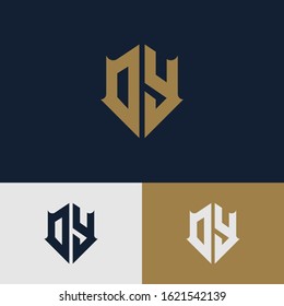 monogram logo letter DY or YD vintage, simple, retro, on black  background