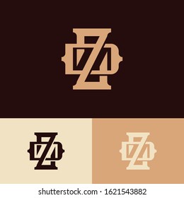 monogram logo letter DZ or ZD vintage, simple, retro