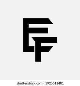 Monogram logo letter E, F, EF or FE `modern, simple, sporty, black color on white background