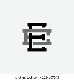 monogram logo letter EE vintage, simple, sporty, interlock on white background