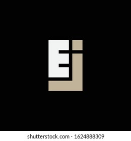 monogram logo letter EJ or JE modern look, simple, sporty on black background