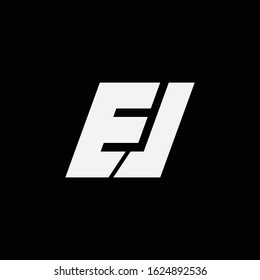 monogram logo letter EJ or JE modern look, simple, sporty on black background