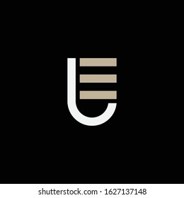 monogram logo letter EL or LE modern, simple, sporty, interlock on black background