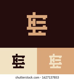 monogram logo letter EL or LE vintage look, sporty, simple, interlock