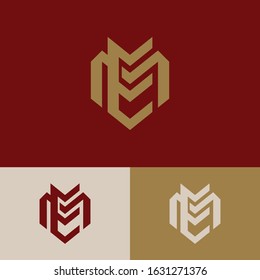 monogram logo letter EM or ME modern, simple, sporty, interlock