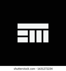 monogram logo letter EM or ME modern, simple, minimalist, sporty on black background