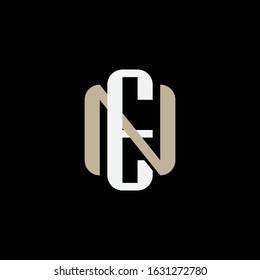 monogram logo letter EN or NE modern look, simple, interlock on black background