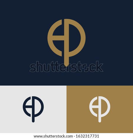 monogram logo letter EP or PE modern, simple, minimalist