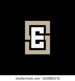 monogram logo letter ES or SE modern look, simple, sporty, interlock on black background