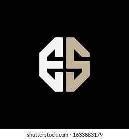 monogram logo letter ES or SE modern look, simple, sporty, interlock on black background