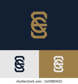 monogram logo letter ES or SE sporty, simple, modern look