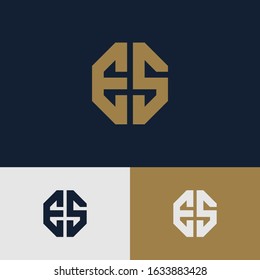 monogram logo letter ES or SE sporty, simple, modern look