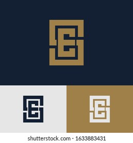 monogram logo letter ES or SE sporty, simple, modern look