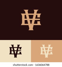 monogram logo letter EV or VE vintage, sporty, minimalist, simple