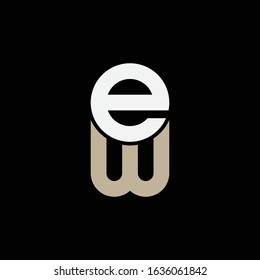 monogram logo letter EW or WE modern, minimalist, simple on black background