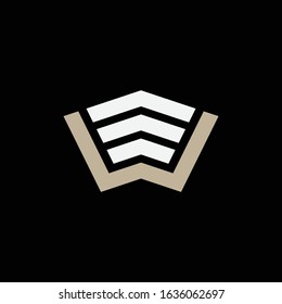 monogram logo letter EW or WE sporty, minimalist, simple, modern on black background