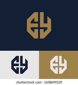 monogram logo letter EY or YE sporty, minimalist, modern, interlock