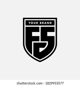 Monogram logo letter F, S, FS or SF modern, simple, sporty, black color on white background
