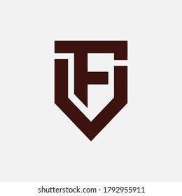 Monogramm-Logo-Buchstaben F, V, FV oder VF modern, einfach, sportlich, brauner Hintergrund auf weißem Hintergrund