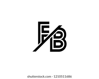 The monogram logo letter FB is sliced black