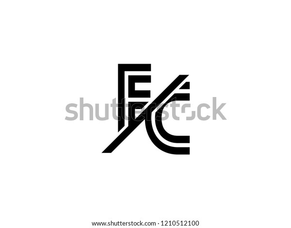 Monogram Logo Letter Fc Sliced Black Stock Vector (Royalty Free) 1210512100