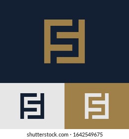 monogram logo letter FF modern, sporty, simple, interlock