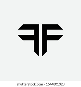 monogram logo letter FF modern look, sporty, simple, minimalist on white background