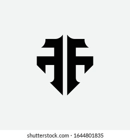 letra del logotipo de monogramo Fragmento, deportivo, enclavado, simple sobre fondo blanco