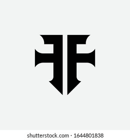 Monogramm-Logo-Buchstabe FF Vintage, sportlich, interlock, einfach auf weißem Hintergrund