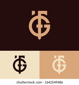 monogram logo letter FG or GF sporty, modern look, simple