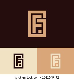 monogram logo letter FG or GF sporty, modern look, simple