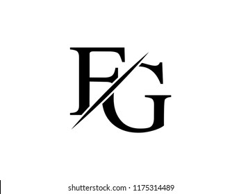 The monogram logo letter FG is sliced