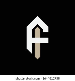 logotipo de monogramo FI o IF de aspecto moderno, deportivo, simple, minimalista en fondo negro