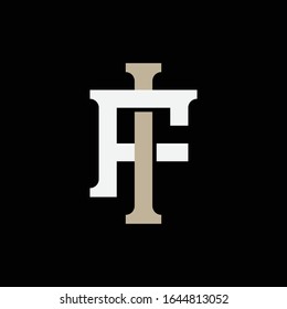 monogram logo letter FI or IF vintage, sporty, simple, retro on black background