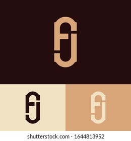 monogram logo letter FJ or JF vintage, sporty, simple, interlock