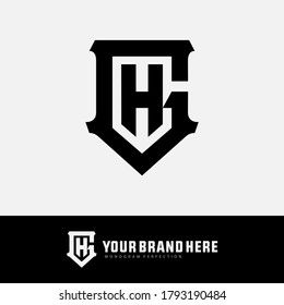 Monogramm-Logo-Buchstaben G, H, GH oder HG modern, einfach, sportlich, schwarz auf weißem Hintergrund