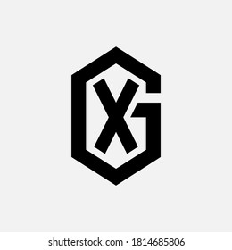 Monogram logo letter G, X, GX or XG modern, simple, sporty, black color on white background